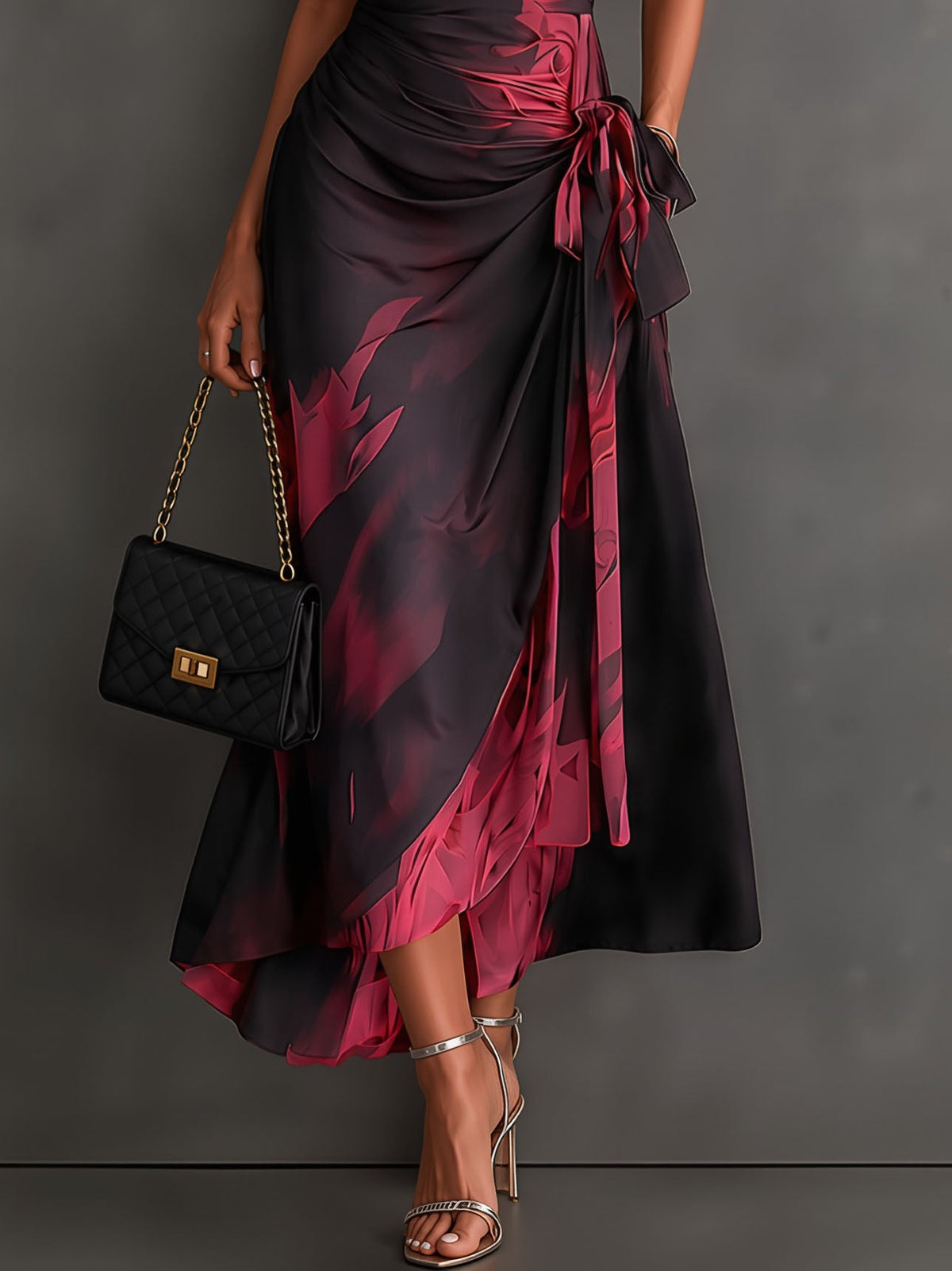 Wren | Collared Wrap Midi Dress with Tie Waist